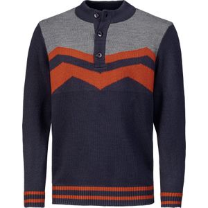 Heren pullover in marine gedessineerd