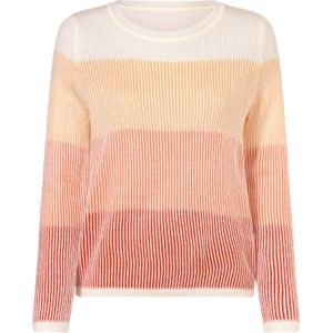 Dames Pullover met ronde hals in terra/papaja gedessineerd