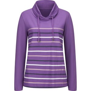 Casual Looks - Shirt - Paars Gestreept - Lange Mouwen - 100% Katoen