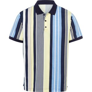 Heren Poloshirt in marine gestreept