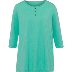 Dames Lang shirt in blauwgroen gemêleerd