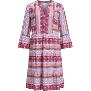 Dames Gelaagde jurk in oudroze/mauve bedrukt