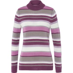 Classic Basics - Trui - Violet/Lila Gestreept - Met Staande Kraag