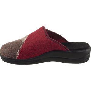 Dames Pantoffels in beige/rood