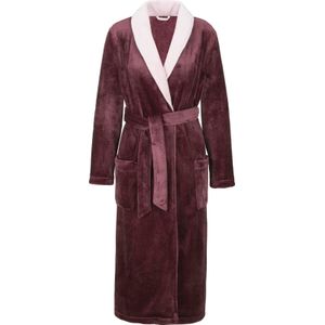 Dames Ochtendjas in burgundy/roze
