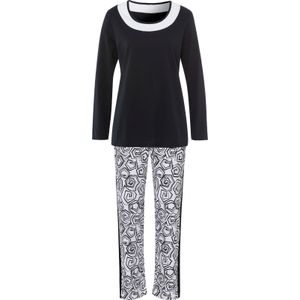 Dames Pyjama in zwart/wit geprint