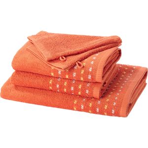 4-delige voordeelset handdoeken in oranje