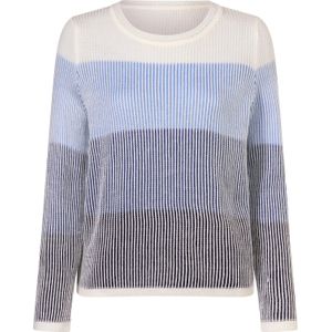 Dames Pullover met ronde hals in marine/jeansblauw gedessineerd