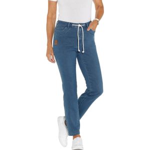 Jeans - Enkellang - 5-Pocketsmodel - Verstevigde Band - Contrastkleurige Bindceintuur