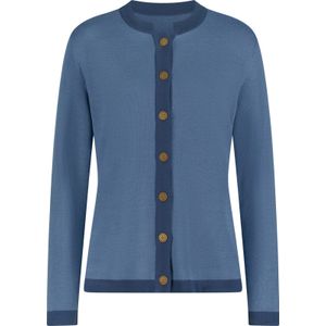 Vesten - Gedessineerd - Middenblauw - 100% Polyacryl