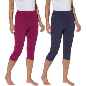 Dames Caprilegging in marine + malve
