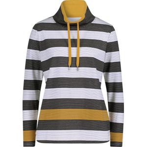 Oker/Zwart Gestreept - T-shirt - 100% Katoen - Lange Mouwen