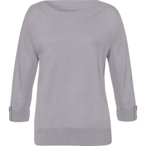 Pullover met 3/4-mouwen in grijs gemêleerd