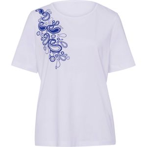 Dames Shirt in wit/koningsblauw
