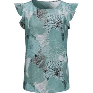 Blousetops - Kalkmint/Jade - 100% Polyester - Gebloemd Gedessineerd