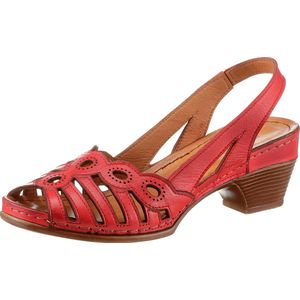 Gladleer - Rood - Sandalen - Gespsluiting - Breedte G