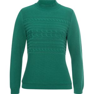 Pullover - Groen - 100% Katoen - Lange Mouwen - Staande Kraag