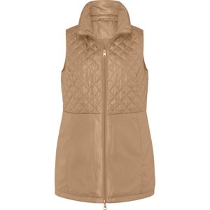 Gilet - Camel - 100% Polyester - Zonder Capuchon - Ritssluiting