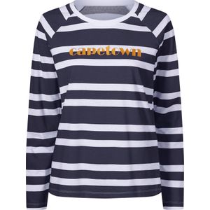 Dames Gestreept shirt in marine/wit gestreept