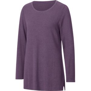 Dames Lange pullover in vijg gemêleerd