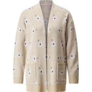 Wit/Marine Gedessineerd Vest - Lange Mouwen - 100% Polyacryl