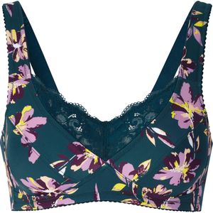 Dames Steunbeha zonder beugel in petrol geprint