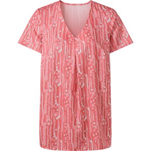 Dames Tuniek in grapefruit/ecru bedrukt