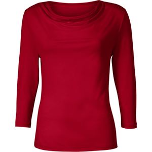 Dames Shirt met cascadehals in rood