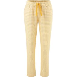 Dames 7/8-broek in geel/ecru bedrukt