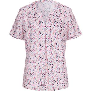 Blouse - Wit/Koraal Gedessineerd - 100% Polyester