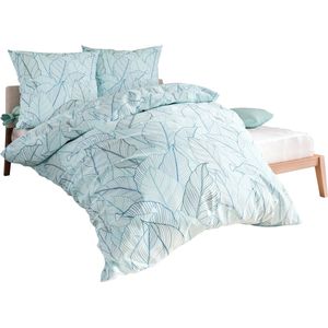 Bedtextiel in zachtmint/topaas bedrukt