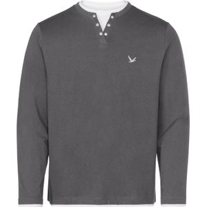 Heren Shirt met lange mouwen in marine + antraciet