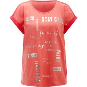 Koraal - Gedessineerd T-shirt - 100% Katoen