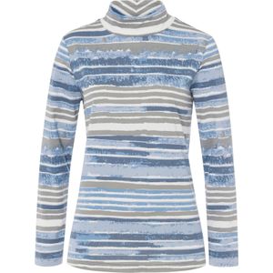 T-shirt - Bleu/Grijs - 100% Katoen - Lange Mouwen