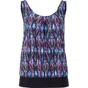 Dames Tankini-bovendeel in blauw gedessineerd