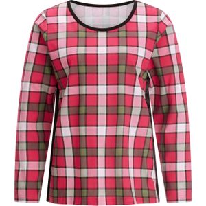 Dames Shirt met lange mouwen in roze/ecru bedrukt