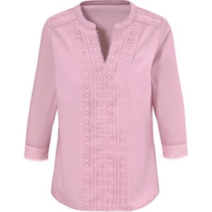Blouse - Rosé - 100% Polyester - Ronde Hals - 3/4-Mouwen