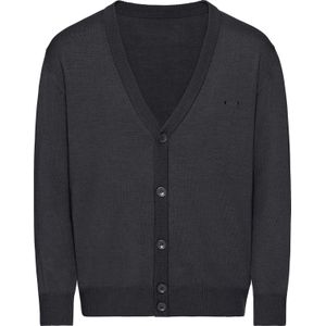 Cardigan - Antraciet Mêlee - 100% Scheerwol