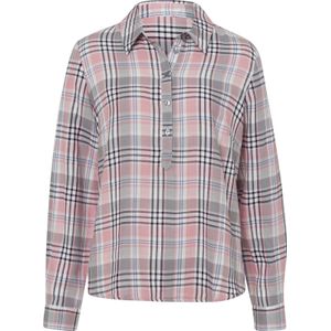 Dames Geruite blouse in rozenkwarts/ecru geruit