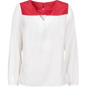 Dames Comfortabele blouse in wit/langoustine