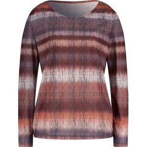 Longsleeve in roodbruin/papaja bedrukt
