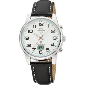 Chronograaf Horloge - Zilverkleur - Wit Wijzerplaat - Zwart/Wit Armband - Quartz