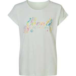 Dames Shirt met korte mouwen in zacht mint/geel