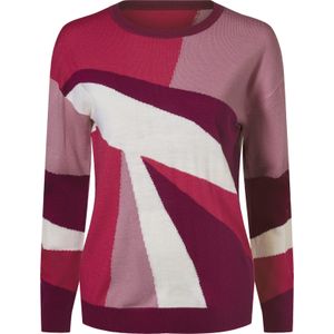 Dames Pullover met lange mouwen in oudroze/malve gedessineerd