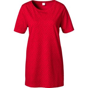 Dames Lang shirt in rood/zwart geprint
