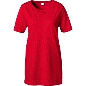 Lang shirt in rood/zwart geprint