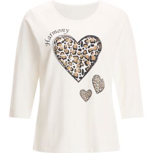 Dames Shirt met 3/4-mouw in ecru/zwart