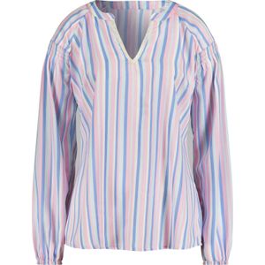 Comfortabele blouse in roze/lichtblauw gestreept