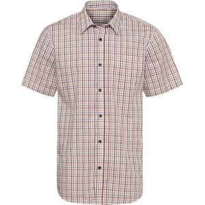 Heren Hemd met korte mouwen in marine/bordeaux