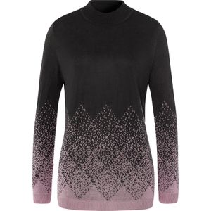 Gedessineerd Pullover - Mauve-grafiet - 100% Polyacryl